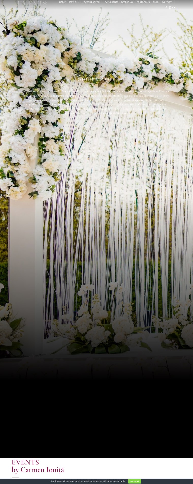 Pagina principală a site-ului Carmen Events
